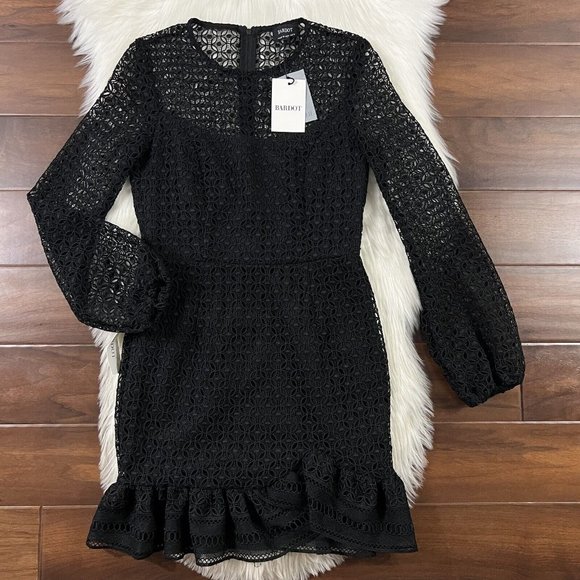 Bardot Women's Size US 6 / Small Black Lace Savannah Mini Dress - Picture 1 of 12